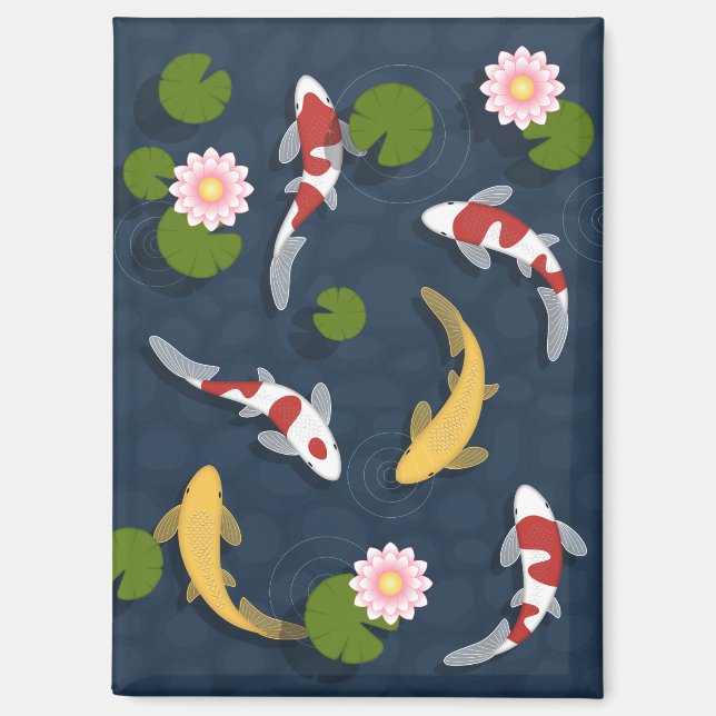 Japanischer Koi Fish Pond Magnet (Vorderseite)