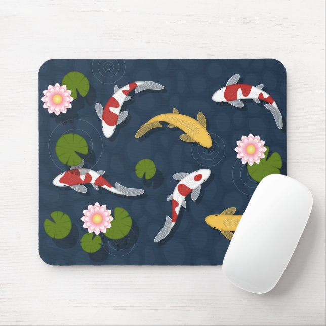 Japanischer Koi Fish Pond Mousepad (Mit Mouse)