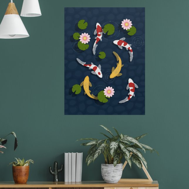 Japanischer Koi Fish Pond Poster (Wohnzimmer 1)