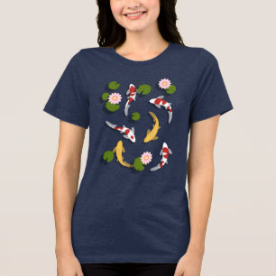 Japanischer Koi Fish Pond Tri-Blend Shirt