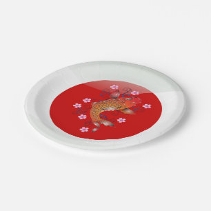 Japanischer Koi-Karpfen Pappteller