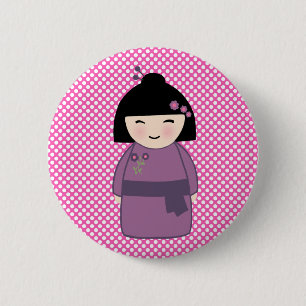 Japanischer Kokeshi-Puppbutton Button