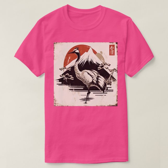 Japanischer Kranich6 T-Shirt (Design vorne)