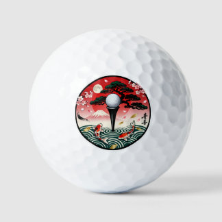 Japanischer Kunst-Golfball - Koi-Fisch und Berg Fu Golfball