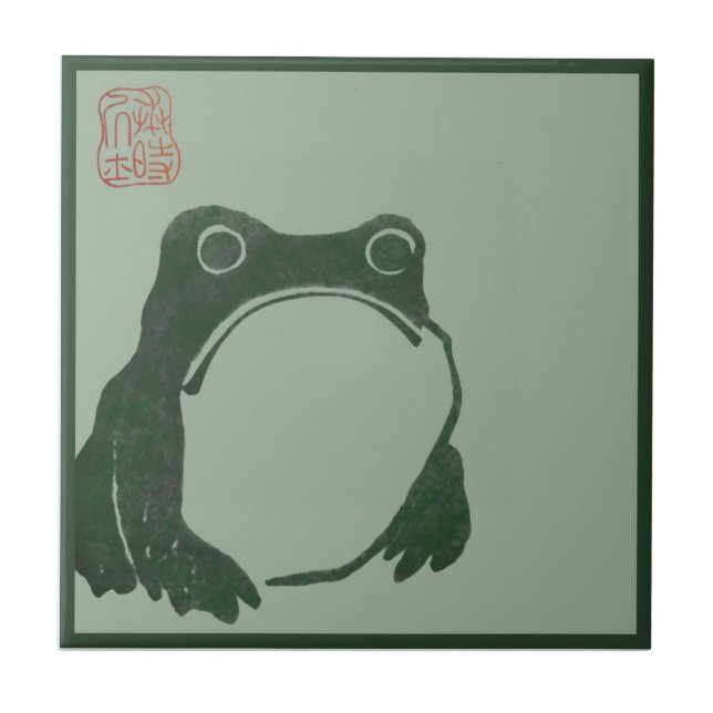 Japanischer Kunst ukiyo Frosch Fliese (Vorderseite)