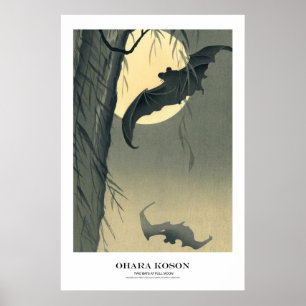 Japanischer Kunstdruck – Ohara Koson – Fledermäuse Poster