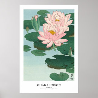 Japanischer Kunstdruck – Ohara Koson – Seerosen Poster