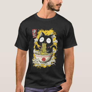 Japanischer Kunststil Kätzchen Süßes Babykatze iss T-Shirt