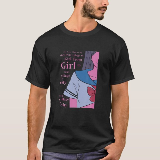 Japanischer Lofi-Girl-Anime-Charakter - Japan Aest T-Shirt (Vorderseite)