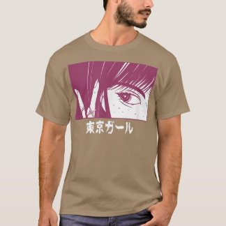 Japanischer LoFi Tokio Girl Anime Charakter Japan  T-Shirt
