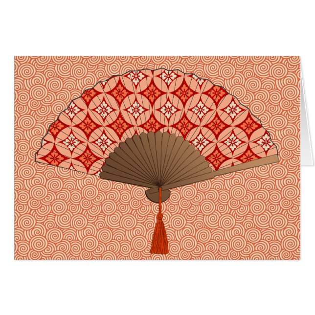 Japanischer Lüfter, Shippo Motif, Mandarin Orange (Vorderseite (Horizontal))