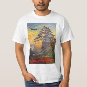 Japanischer Lufttransport mit Tempel T-Shirt