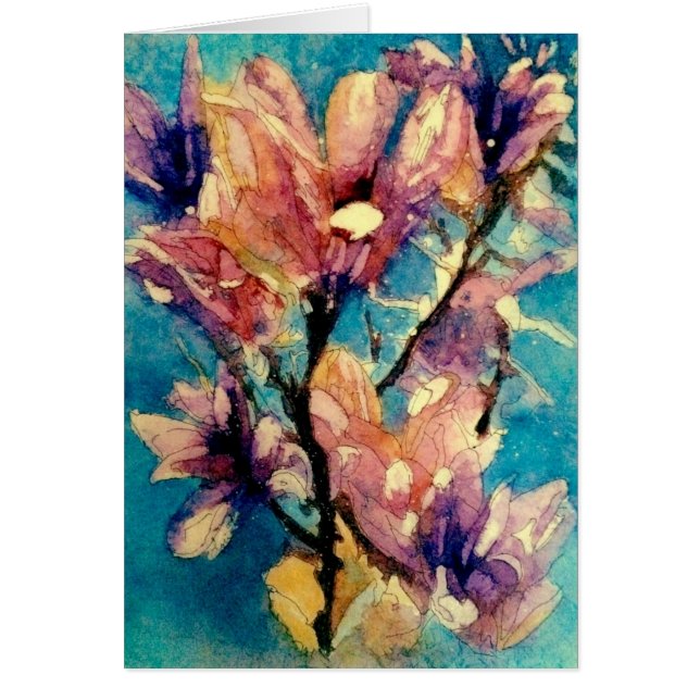 Japanischer Magnolien-Aquarellbatik (Vorne)