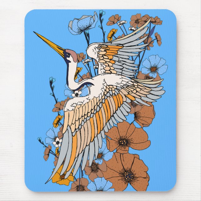 Japanischer Manga-Kranvogel Mousepad (Vorne)