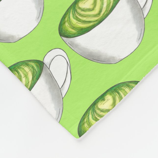 Japanischer Matcha Green Tea Latte Teacup Feinschm Fleecedecke (Ecke)