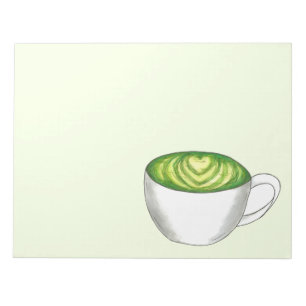 Japanischer Matcha Green Tea Latte Teacup Feinschm Notizblock