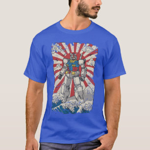 Japanischer Mecha-Anime-Roboter Kanagawa große Wel T-Shirt