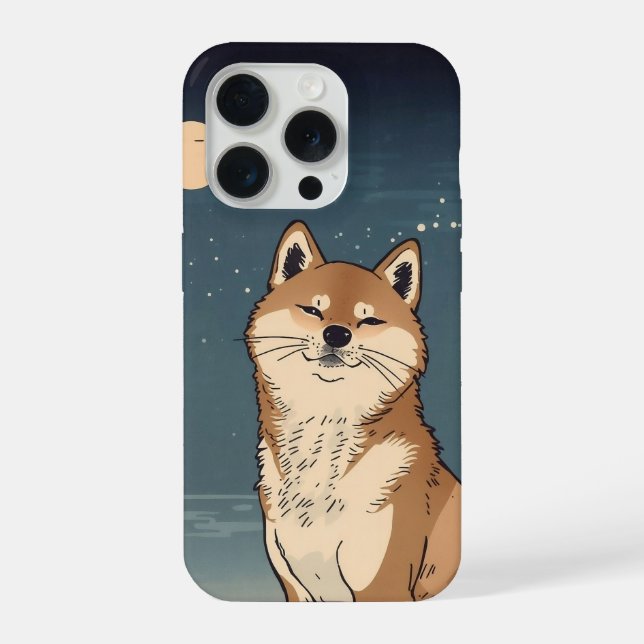Japanischer Mond Shiba iPhone-Hülle iPhone Hülle (Rückseite)