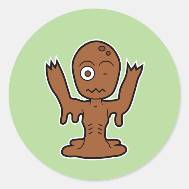 Japanischer Mud Zombie Dorotabo Runder Aufkleber (Vorderseite)