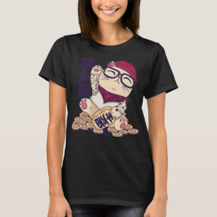 Japanischer Neko Cat als Cartoon Hipster l Funny A T-Shirt