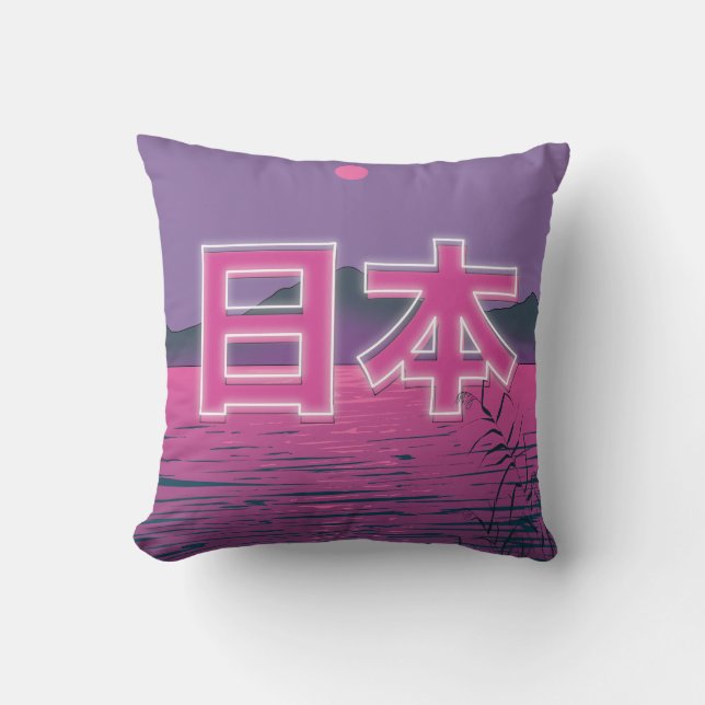 Japanischer Neon Kissen (Vorderseite)