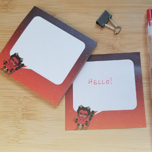 Japanischer Oger Yokai: Rote Oni-Sprechblase Post-it Klebezettel