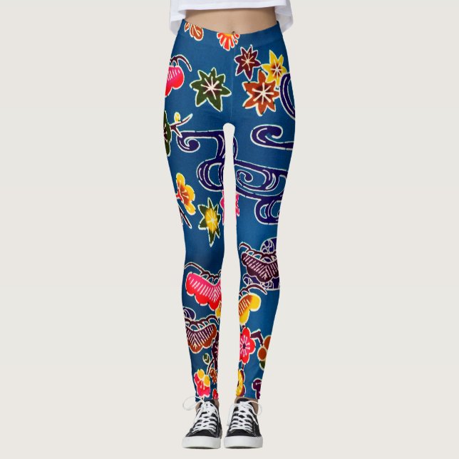 Japanischer Okinawan Dye (Bingata) Leggings (Vorderseite)