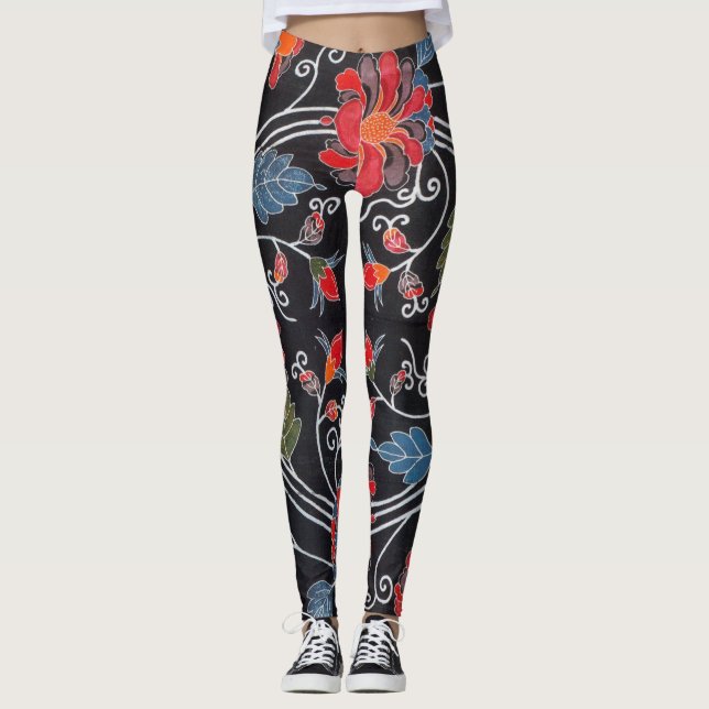 Japanischer Okinawan Dye (Bingata) Leggings (Vorderseite)