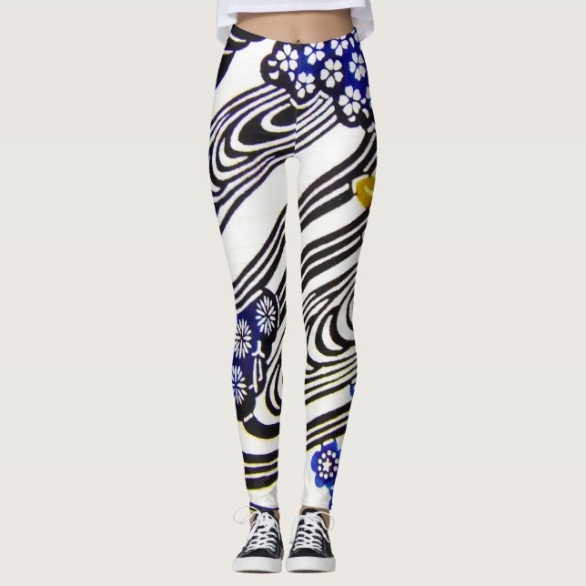 Japanischer Okinawan Dye (Bingata) Leggings (Vorderseite)