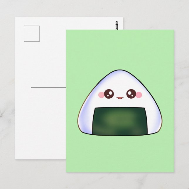 Japanischer Onigiri Rice Ball Postkarte (Vorne/Hinten)