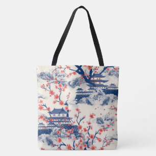 Japanischer Pagoden-Kirschblüten-Blau-Creme