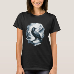 Japanischer Rabe Krähe Vogel Schwarz Retro Kunst M T-Shirt