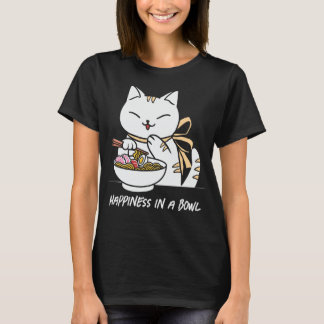 Japanischer Ramen Cat Glück in einer Schüssel T-Shirt