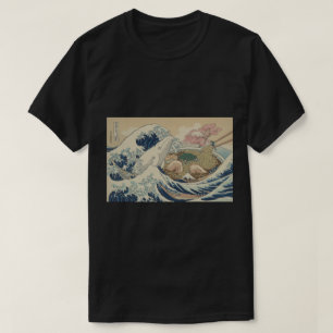 Japanischer Ramen Wave mit Whale Ästhetik T-Shirt