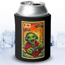 Japanischer Retro-Vintage-UFO-Alien-lustiger Gamer Dosenkühler