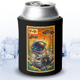 Japanischer Retro-Vintage-UFO-Astronaut lustiger G Dosenkühler