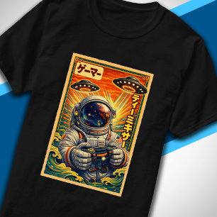 Japanischer Retro-Vintage-UFO-Astronaut lustiger G T-Shirt
