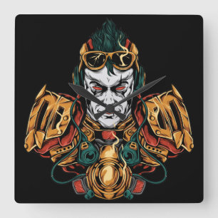 Japanischer Roboter Quadratische Wanduhr