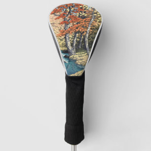 Japanischer Roter Ahorn Fluss Shin-hanga Poster Golf Headcover