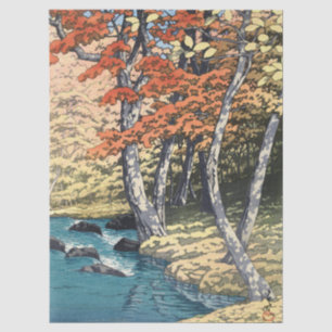 Japanischer Roter Ahorn Fluss Shin-hanga Poster Seidenpapier