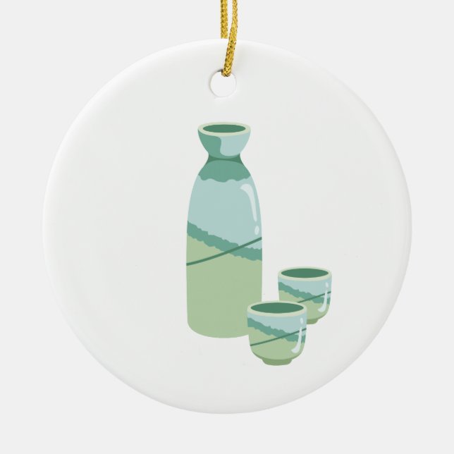Japanischer Sake Keramik Ornament (Vorne)