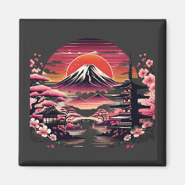 Japanischer Sakura Garden Mount Fuji Cherry Blosso Magnet