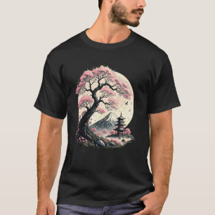 Japanischer Sakura-Garten Geisha Mount Fuji Kirsch T-Shirt