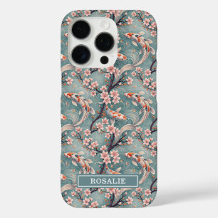 Japanischer Sakura-Koi-Fischdruck monogrammiert iPhone 16 Pro Hülle