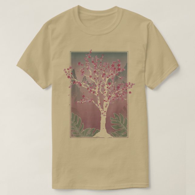 Japanischer Sakura Tree Japan Rosa Blume Blumenkoh T-Shirt (Design vorne)