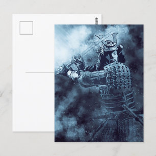 Japanischer SAMURAI Abstrakter Krieger Mystische K Postkarte