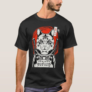 Japanischer Samurai Bushido Ninja Katze Kätzchen K T-Shirt