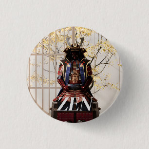 japanischer Samurai Button