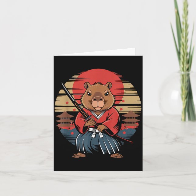 Japanischer Samurai Capybara  Karte (Vorderseite)