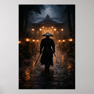Japanischer Samurai - Dunkles Thema Poster